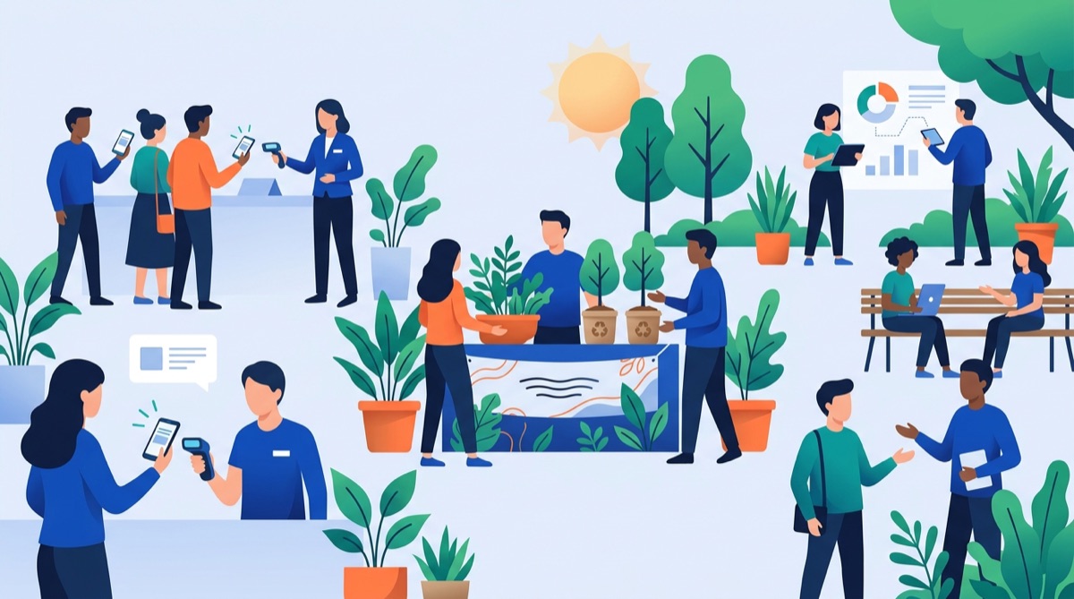 Un evento ordenado, con entradas digitales y mucha vegetación